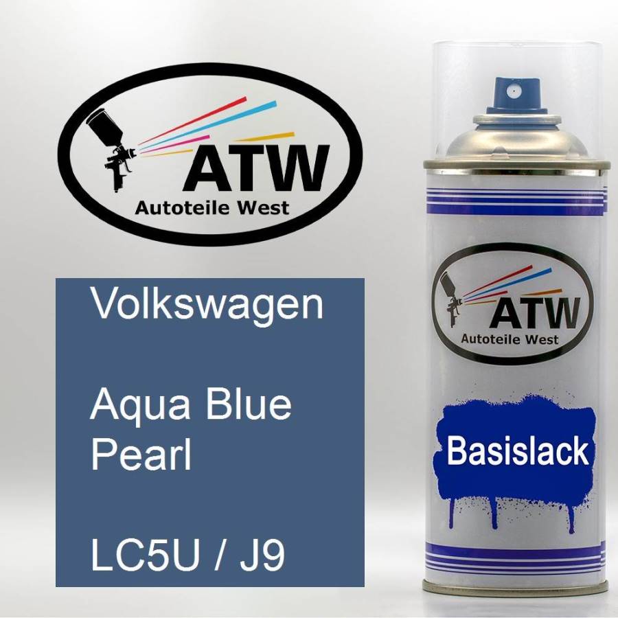 Volkswagen, Aqua Blue Pearl, LC5U / J9: 400ml Sprühdose, von ATW Autoteile West.